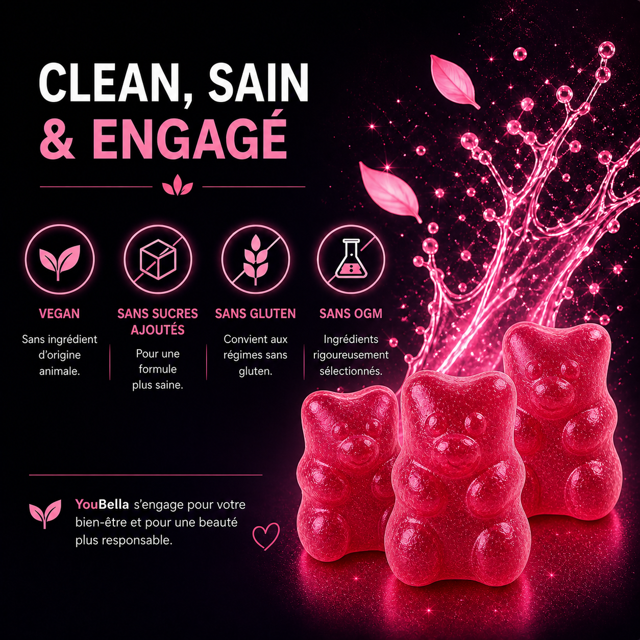 Gummies 100% VEGAN - Peau/Cheveux/Ongles - YouBella.®